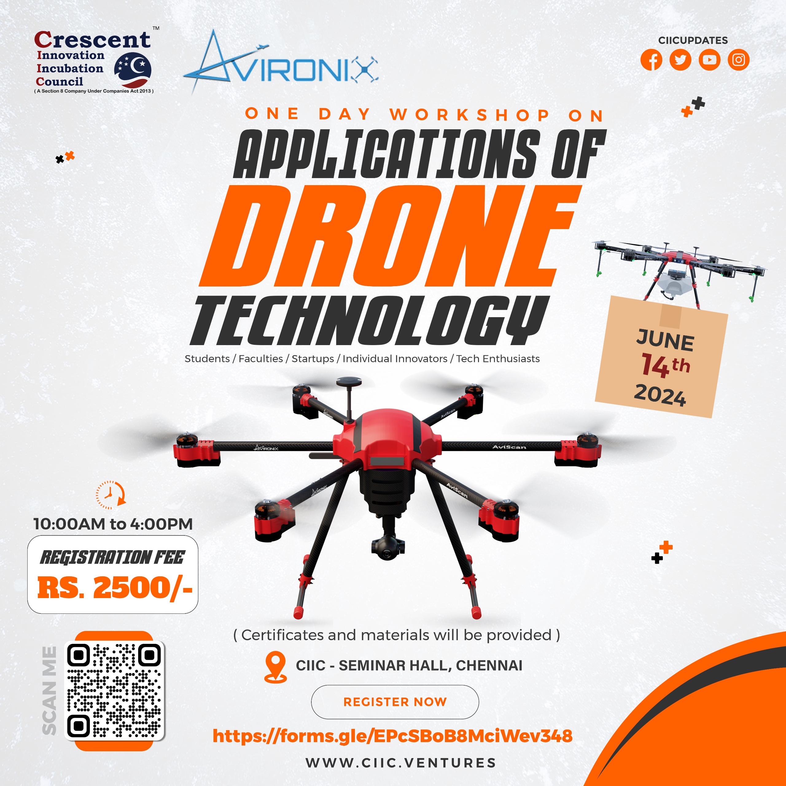 Hands on Workshop in Applications of Drone Technology 2024